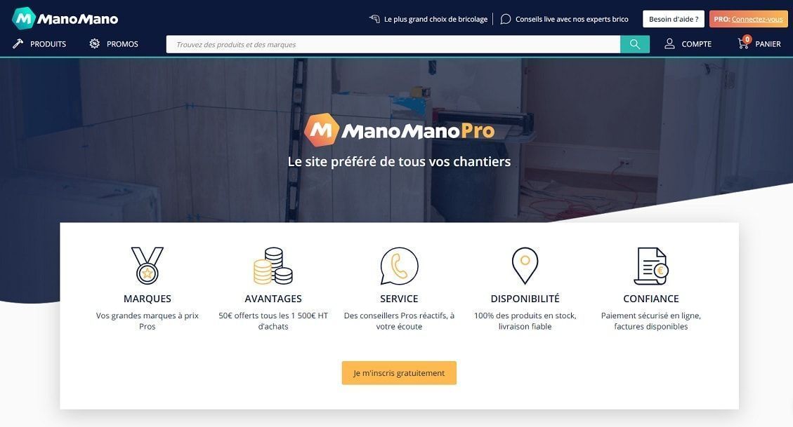 ManoMano Pro, la nouvelle plateforme dédiée aux professionnels